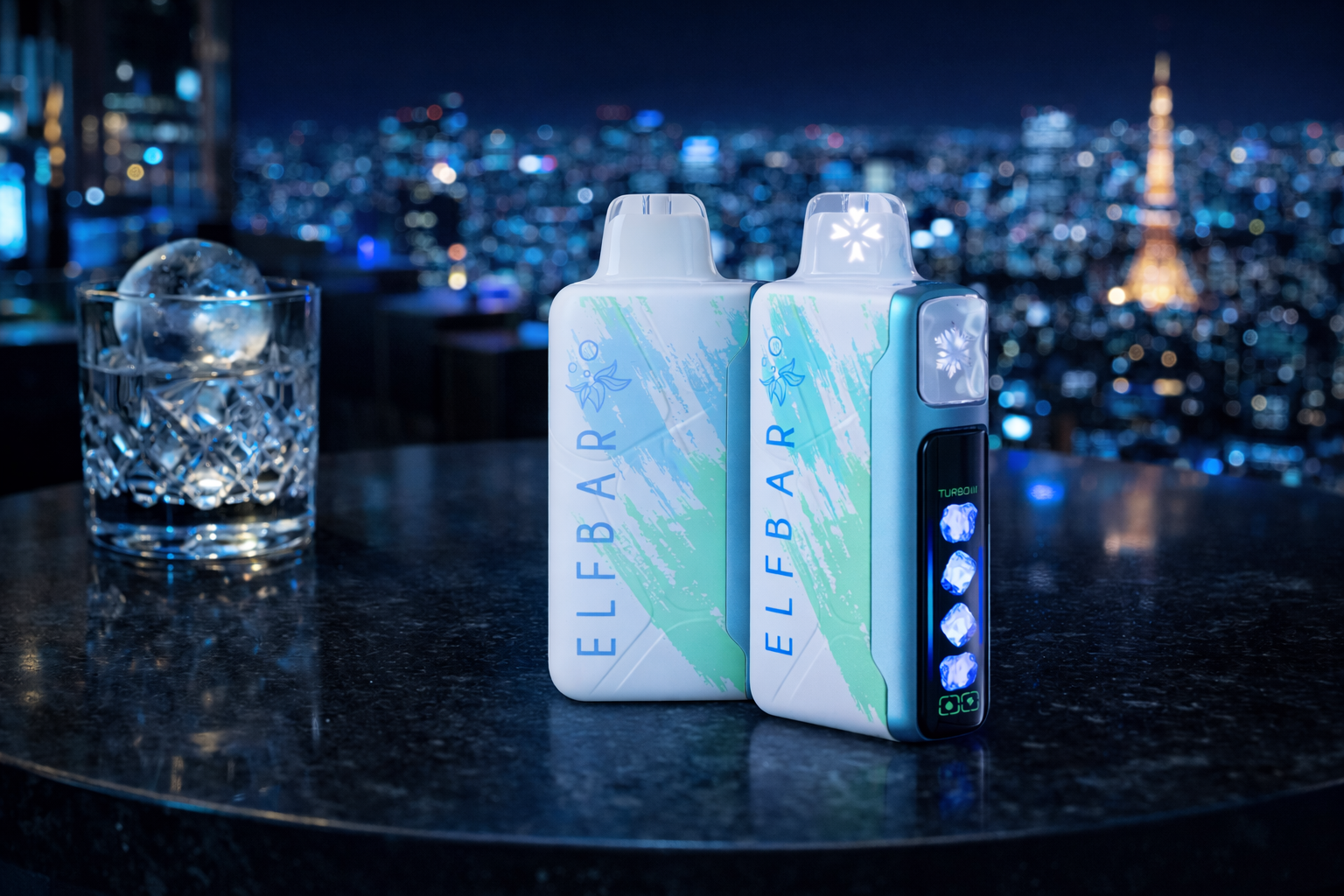 ELFBAR Ice King 25000 使い捨てシーシャ 使い捨て VAPE 冷感調整モデル 東京夜景